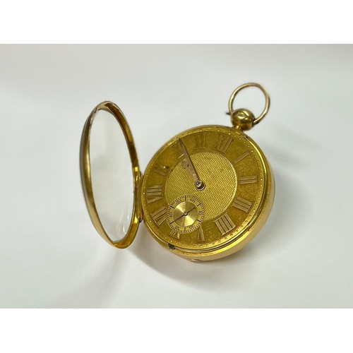 5042 - HAMLEY OF DUKE STREET, ST. JAMES': A circa 1820 18ct gold open-faced pocket watch, fusee-driven move... 