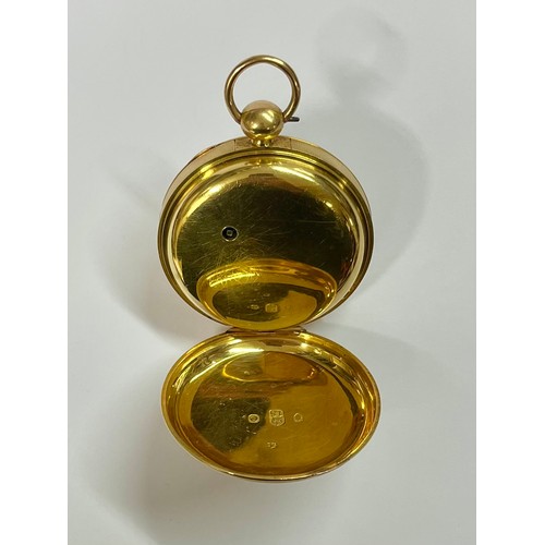 5042 - HAMLEY OF DUKE STREET, ST. JAMES': A circa 1820 18ct gold open-faced pocket watch, fusee-driven move... 