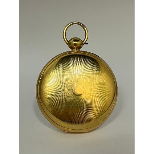 5042 - HAMLEY OF DUKE STREET, ST. JAMES': A circa 1820 18ct gold open-faced pocket watch, fusee-driven move... 