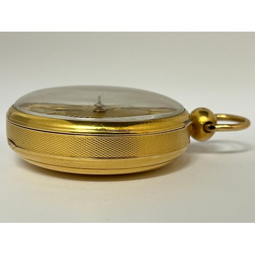 5042 - HAMLEY OF DUKE STREET, ST. JAMES': A circa 1820 18ct gold open-faced pocket watch, fusee-driven move... 