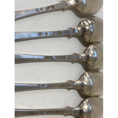 7165 - A set of six Robert and Belks Elizabeth II coronation coffee spoons and a set of six silver teaspoon... 