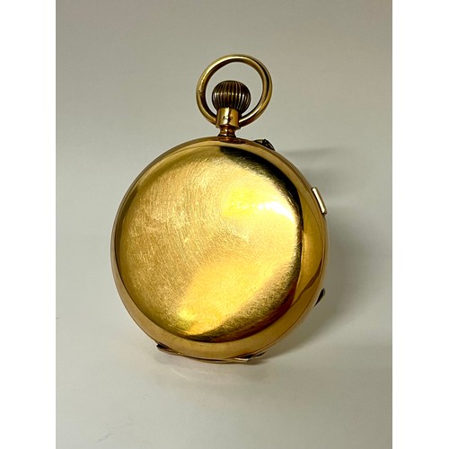 5070 - WILLIAM OWEN OF LEEDS: An early 20th Century 9ct gold full hunter chronograph pocket watch, English ... 