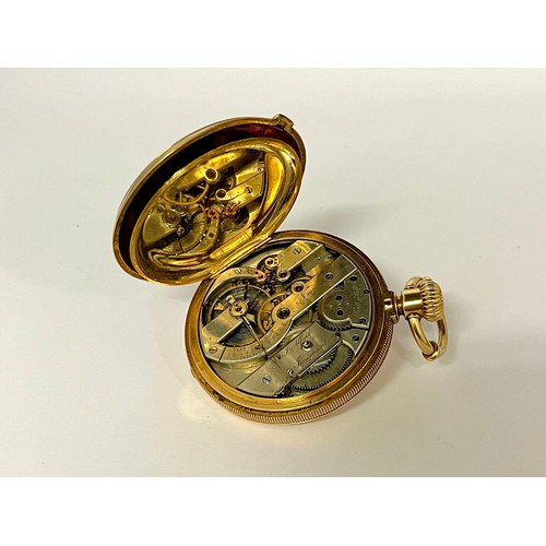 5067 - J. ALFRED JURGENSEN: A late 19th Century 18ct gold full hunter pocket watch, Swiss movement, movemen... 