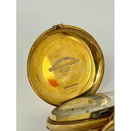 5067 - J. ALFRED JURGENSEN: A late 19th Century 18ct gold full hunter pocket watch, Swiss movement, movemen... 