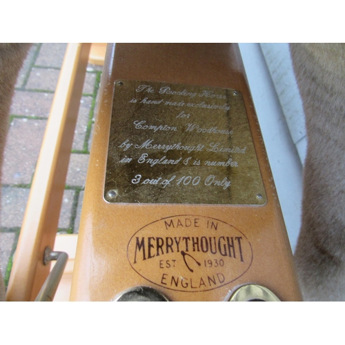 9205 - A Merrythought plush rocking horse on trestle rocker, from a limited edition of 100, with brass plaq... 