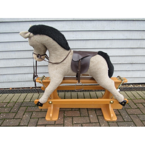 9205 - A Merrythought plush rocking horse on trestle rocker, from a limited edition of 100, with brass plaq... 