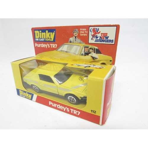 9437 - Two boxed Dinky Toys diecast model cars to include 112 The New Avengers Purdey's Triumph TR7 in yell... 