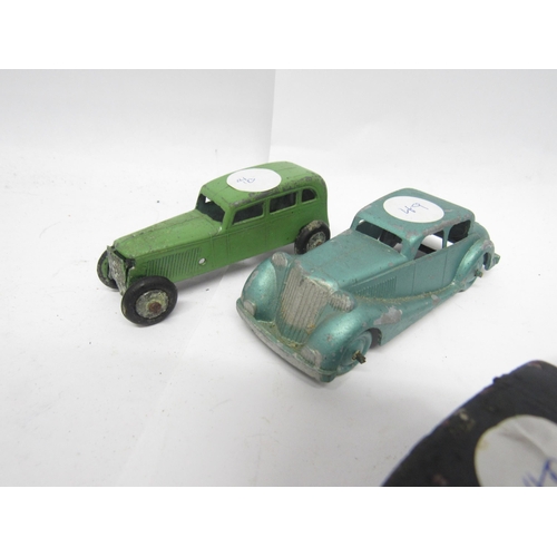 9361 - A group of thirteen playworn Dinky Toys diecast model cars, to include 39a Packard, 23d Auto Union r... 