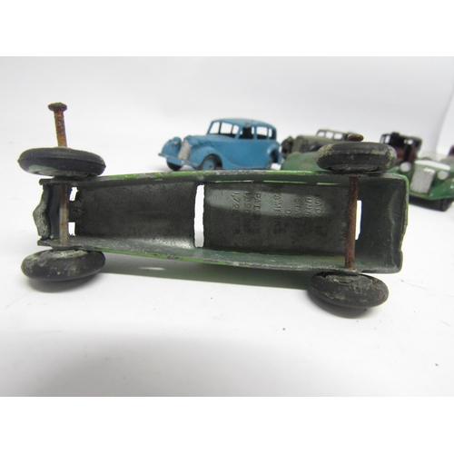 9361 - A group of thirteen playworn Dinky Toys diecast model cars, to include 39a Packard, 23d Auto Union r... 