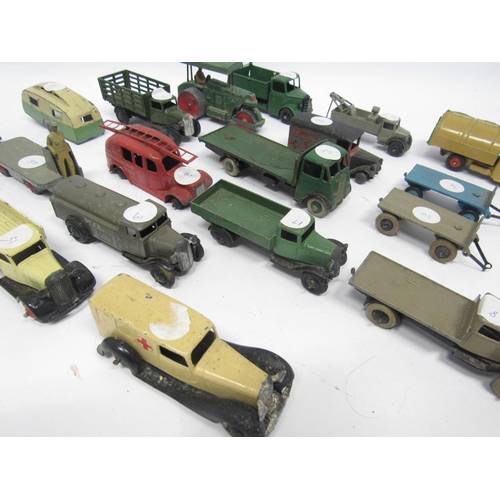 9365 - A group of twenty playworn Dinky Toys diecast commercial, emergency service and other vehicles, to i... 