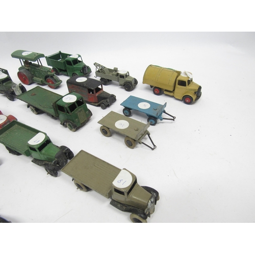 9365 - A group of twenty playworn Dinky Toys diecast commercial, emergency service and other vehicles, to i... 