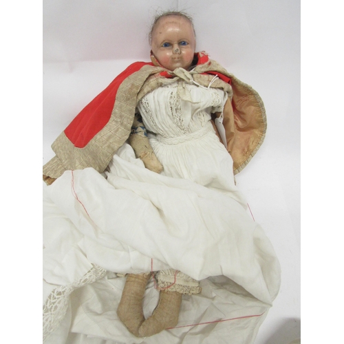 9249 - Two Victorian dipped wax shoulder head girl dolls for restoration, one with sleeping glass eyes, han... 