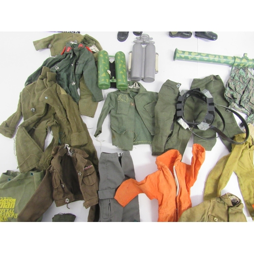 9217 - Four vintage Palitoy Action Man figures (some replaced hands, one missing hand), with a quantity of ... 