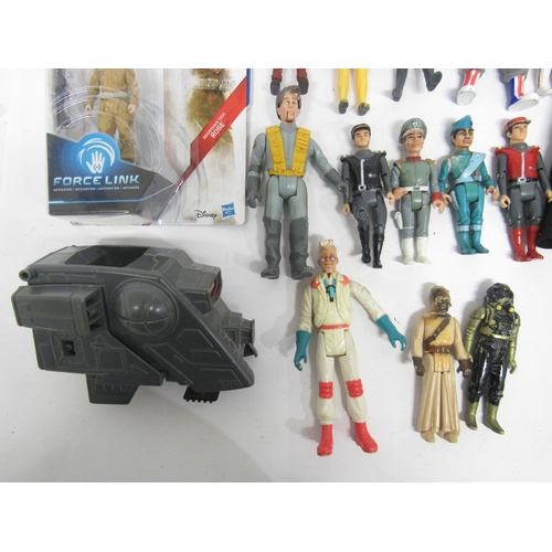 9213 - A group of mixed playworn action figures to include Gerry Anderson Space Precinct Lieutenant Brogan ... 