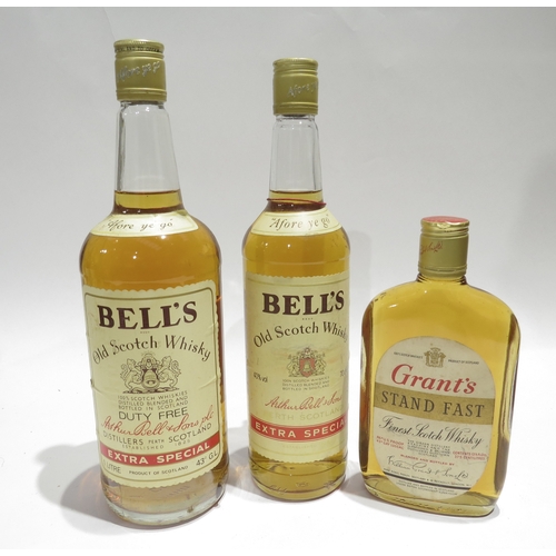 8067 - Bell's Old Scotch Whisky 1Ltr, 70cl and Grant's Stand Fast Finest Scotch Whisky 37.5cl (3)