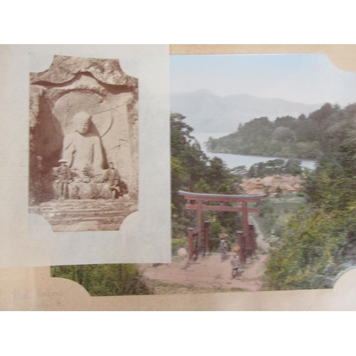 5276 - (Japan.) An album containing 75+ albumen print views of Japan c.1890-1900, of which 30 hand tinted, ... 