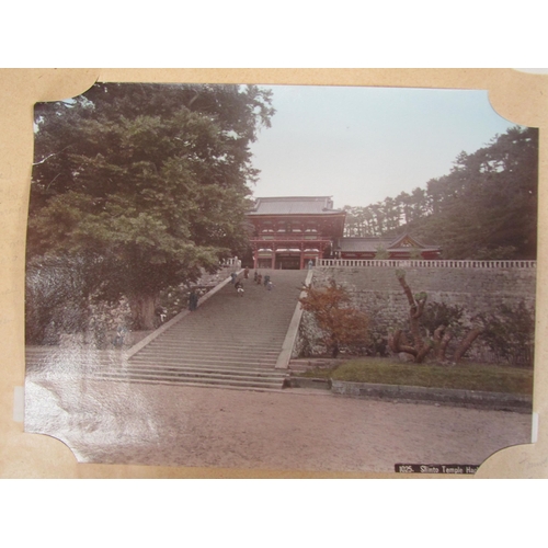 5276 - (Japan.) An album containing 75+ albumen print views of Japan c.1890-1900, of which 30 hand tinted, ... 