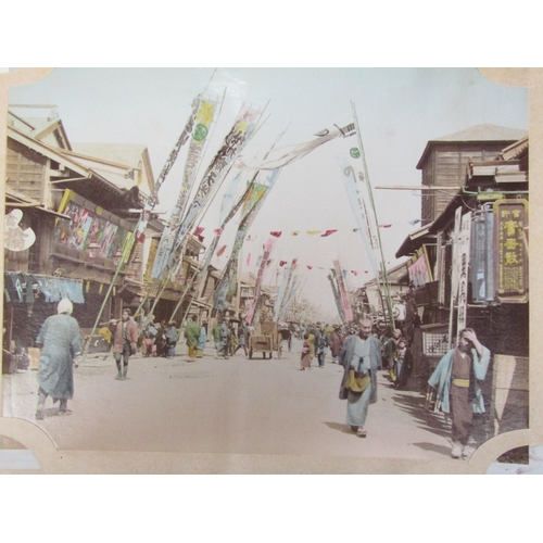 5276 - (Japan.) An album containing 75+ albumen print views of Japan c.1890-1900, of which 30 hand tinted, ... 