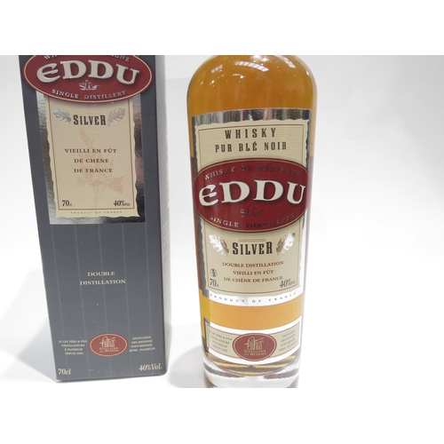 8042 - Eddu Silver, Whisky de Bretagne, pur blé noir, Double Distilled, Distillerie des Menhirs, 70cl, boxe... 