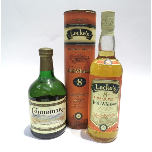 8089 - Connemara Pure Pot Still Peated Single Malt Irish Whiskey, 75cl. Locke's 8 Year Old Pure Pot Still S... 