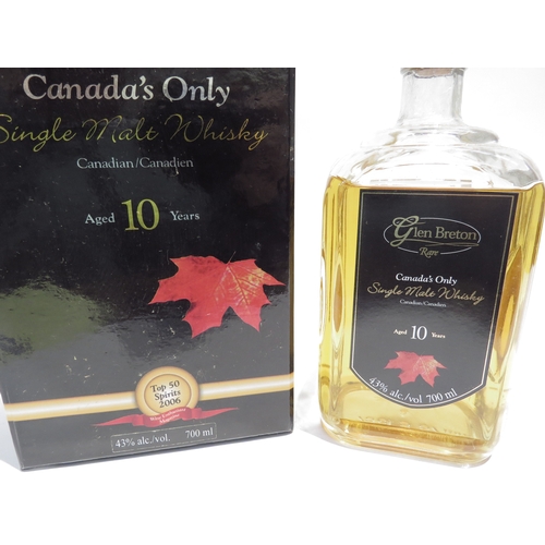 8084 - Glen Breton Rare 10 Year Old Canadian Single Malt Whisky, 700ml, boxed