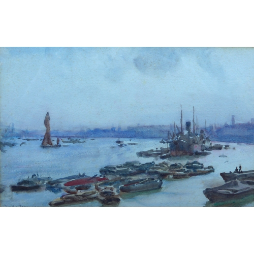 6043 - HENRY SCOTT TUKE (1858-1929): A watercolour 'From RH Malletts Office Window, Regents Dock E', ref R6... 