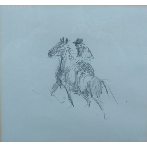 6049 - EDWARD BRIAN SEAGO RBA ARWS RWS (1910-1974) (ARR) : A pencil study of man on horseback, provenance v... 