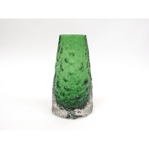 4411 - A Whitefriars 'Volcano' vase in Meadow Green, designed by Geoffrey Baxter. 28cm high