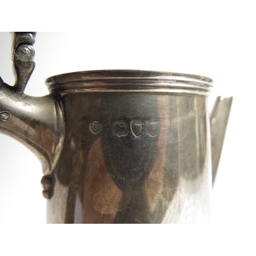 7079 - A Victorian Walter & John Barnard silver coffee pot with treen handle, London 1895, 21cm tall, 8.5cm... 