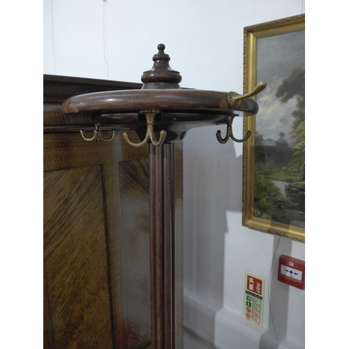 7512 - A Victorian mahogany hat and coat stand with stepped base