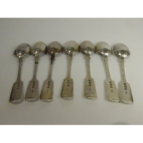 7163 - A set of seven Josiah Williams and Co silver teaspoons, London 1893, 170g