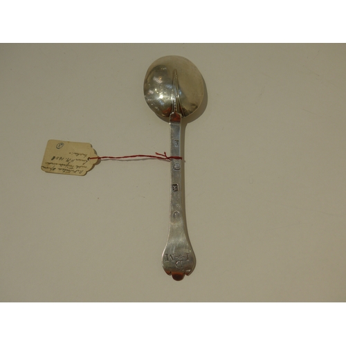 7015 - A Charles II silver trefoil spoon possibly by William Matthew, London 1688, engraved initials to top... 