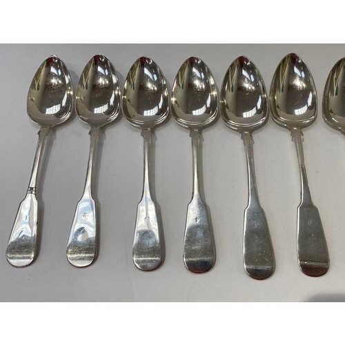 7089 - A set of twelve William Hannay Scottish silver serving spoons numbered 1-12 Glasgow 1829, 823g