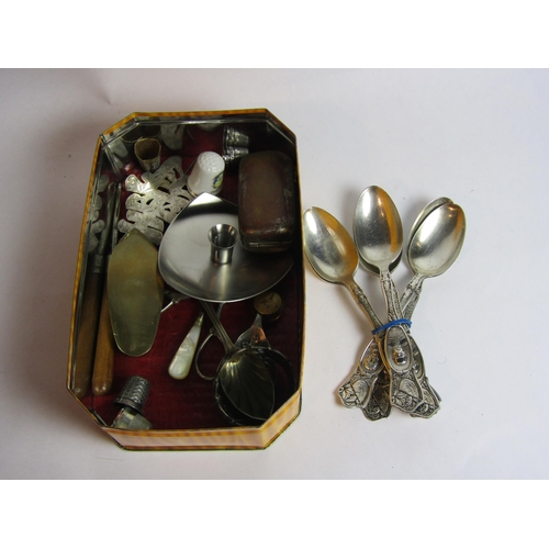 4405 - A quantity of cutlery including 1881 dated French Roberts and Kitchener commemorative spoons