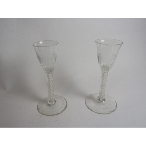 4412 - Two Georgian cordial glasses, foot damaged