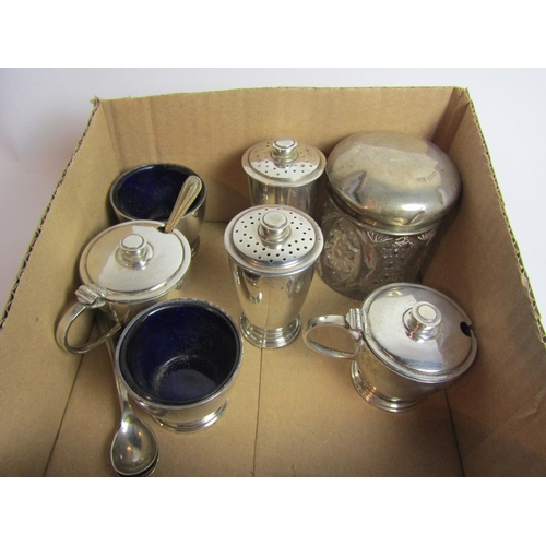 4413 - A silver cruet set: Goldsmiths and Silversmiths Company Ltd (engraved 