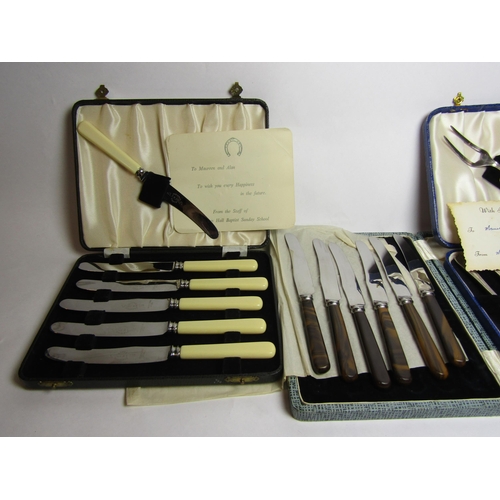 4415 - Three cased sets of plated cutlery, two sets of butter knives and a set of pastry forks