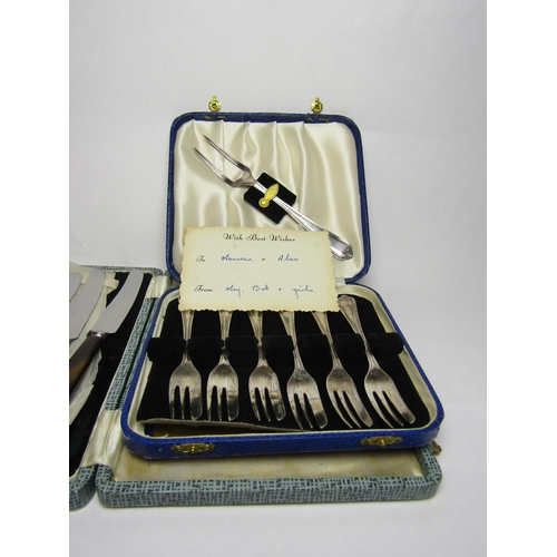 4415 - Three cased sets of plated cutlery, two sets of butter knives and a set of pastry forks