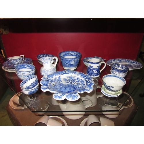 4005 - A selection of blue and white ceramics including Spode Blue Italian