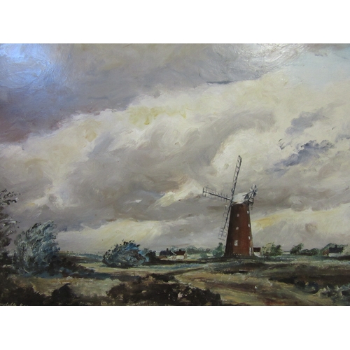 4069 - JOHN CONSTABLE REEVE: Oil on board of a windmill. Signed lower left. Framed. 39cm x 59cm image size