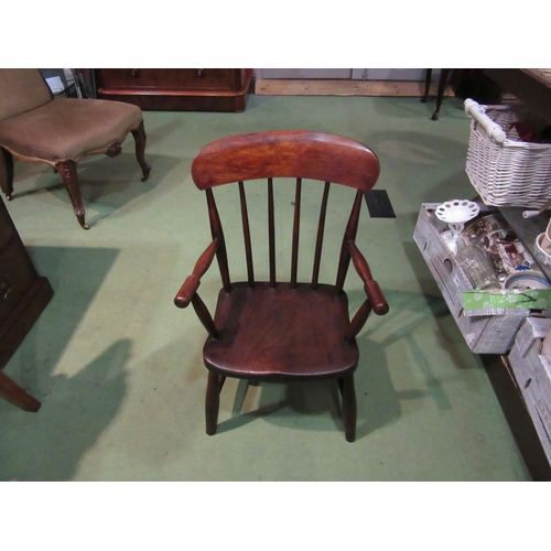 4220 - A Circa 1860 ash and elm seat child's Windsor stick back armchair