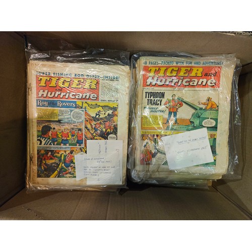 9039 - A box of mid to late 20th Century 'Tiger and Hurricane' Comics with issues ranging from 22nd May 196... 