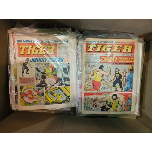 9039 - A box of mid to late 20th Century 'Tiger and Hurricane' Comics with issues ranging from 22nd May 196... 