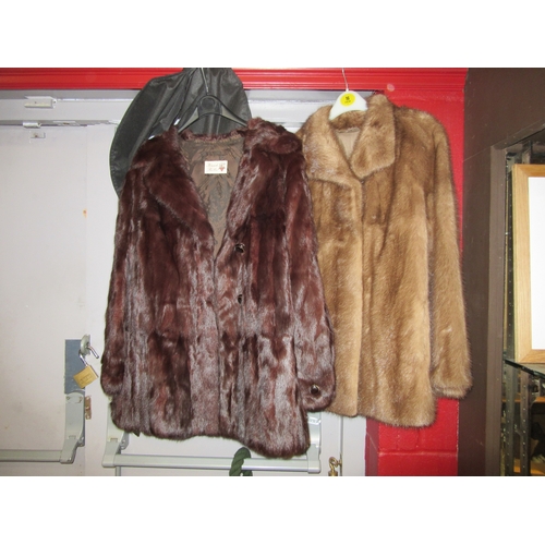 4237 - Two mid-Century fur jackets to include a Norwich Fur Co. Canadian squirrel with elegant circular but... 