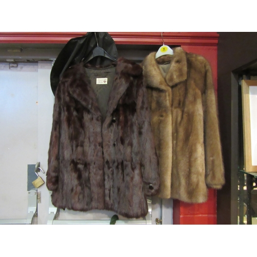 4237 - Two mid-Century fur jackets to include a Norwich Fur Co. Canadian squirrel with elegant circular but... 