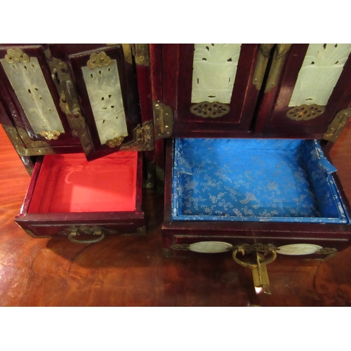 4279 - A pair of Japanese jewellery chests, larger has lock and key