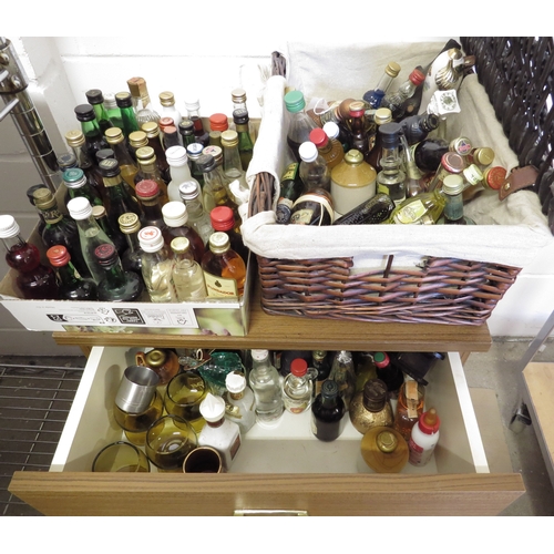 8308 - A large quantity of miniatures including Vodka, Brandy, Port, Liqueurs, Southern Comfort etc