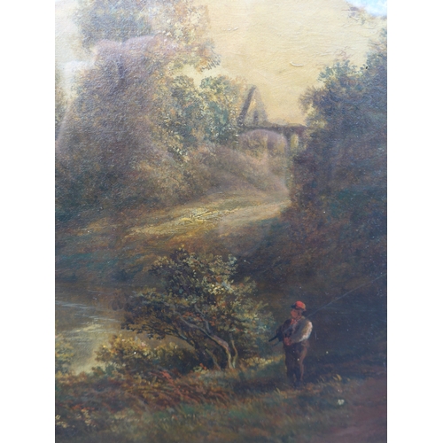 6017 - THOMAS WHITTLE II (act 1856-1897) A gilt framed and glazed oil on canvas of a valley scene with a dr... 