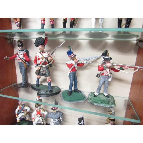 9161 - A collection of approximately eighty hand painted white metal military figures of varying scales, in... 