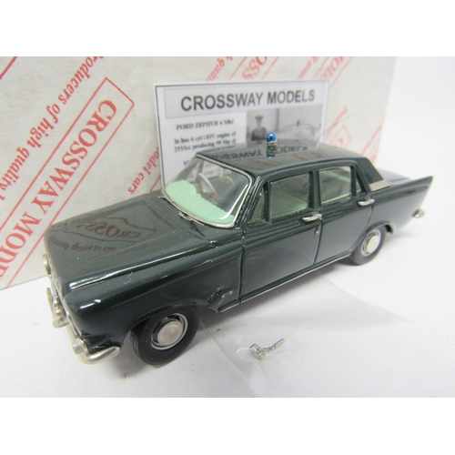 9460 - Two boxed Crossway Models limited edition diecast model police cars to include CS16 Ford Zephyr 6 Mk... 